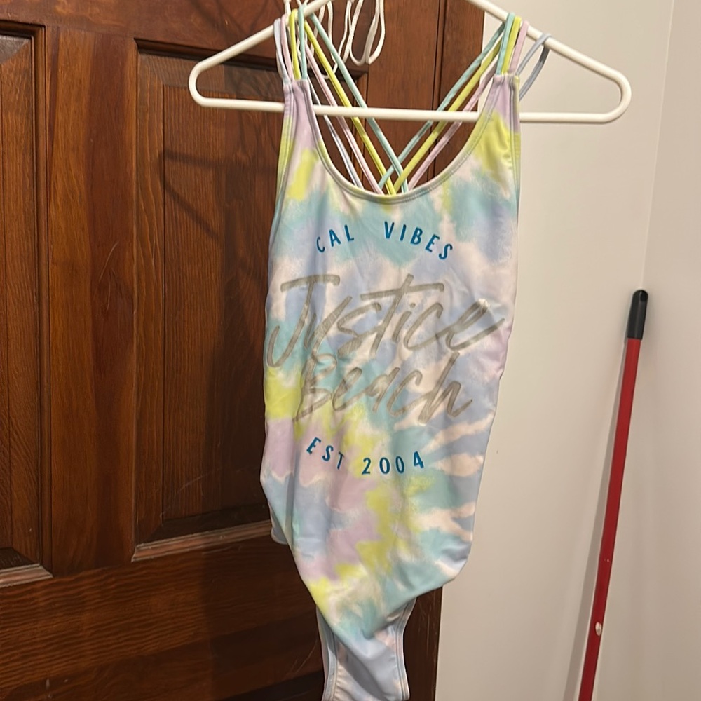Justice - Girls - Bathing Suit - Light Purple , Silver, Green